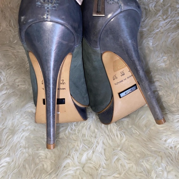 ELLUS Leather & Suede Lace Up Booties - Picture 5 of 6